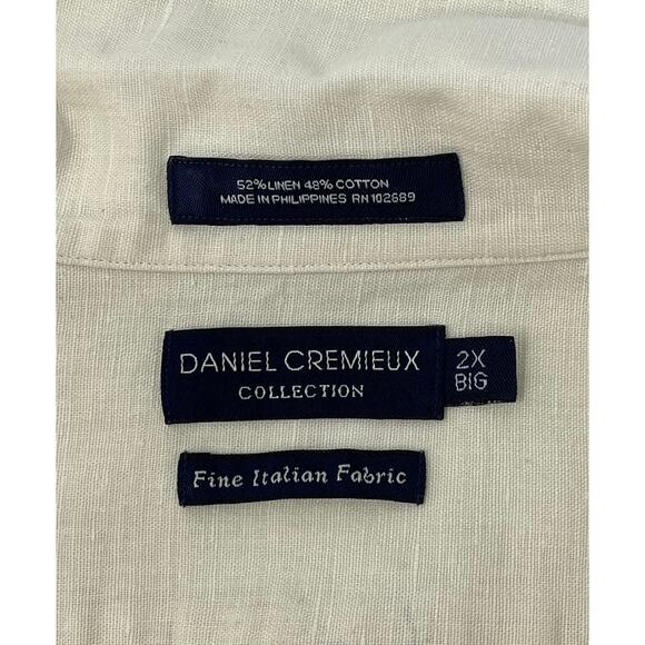 Daniel Cremieux Collection Big and Tall Men's Dress Shirt size 2XL Linen Blend - Picture 6 of 11